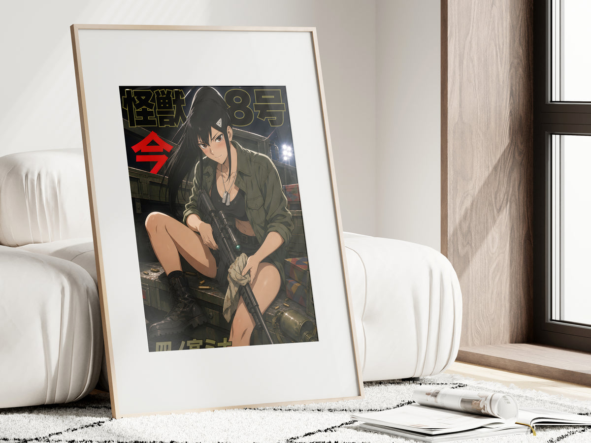 Kaiju No. 8 Mina Ashiro Night Rifle Editorial Anime Poster — i01462