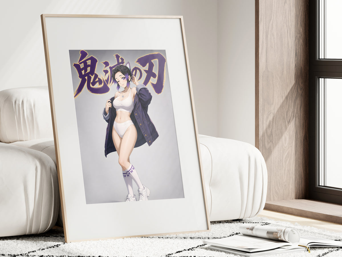 Demon Slayer Shinobu White Athletic Studio Anime Poster — i01462