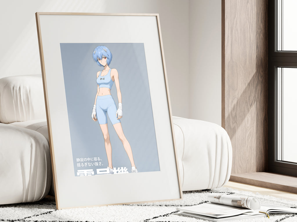 Evangelion Rei Blue Athletic Portrait Anime Poster — i01462