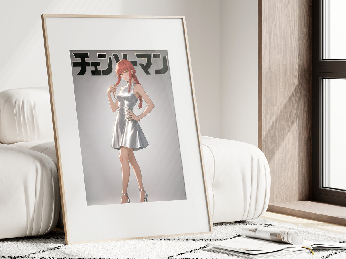 Chainsaw Man Makima Silver Dress Editorial Anime Poster — i01462