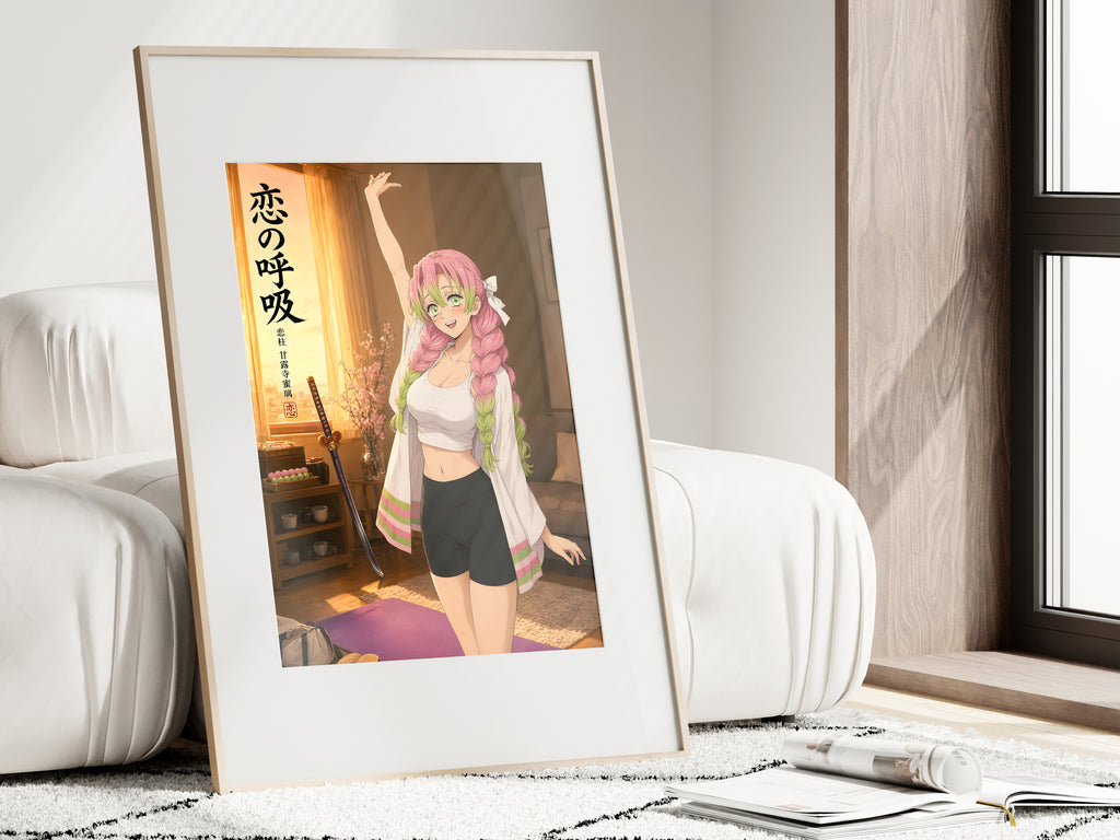 Demon Slayer Mitsuri Morning Stretch Anime Poster — i01462