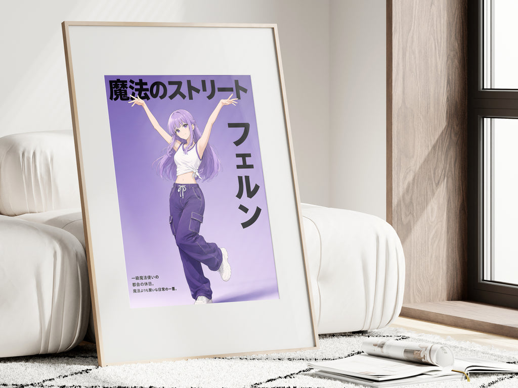 Frieren Fern Streetwear Editorial Anime Poster — i01462