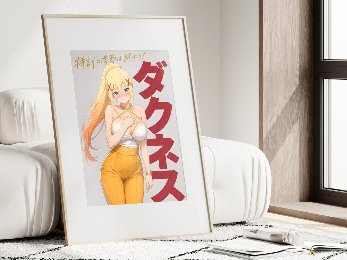 KonoSuba Darkness Golden Trouser Portrait Anime Poster — i01462
