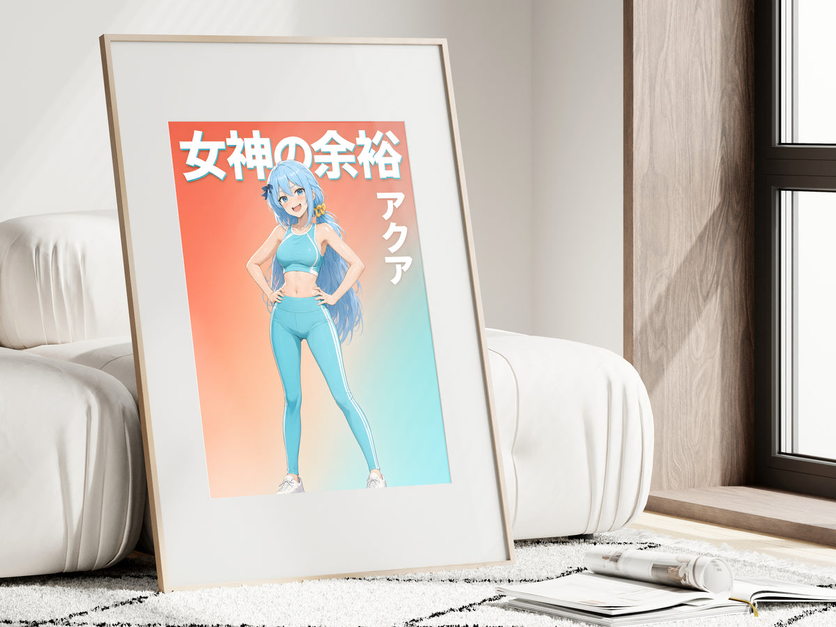 KonoSuba Aqua Teal Activewear Anime Poster — i01462