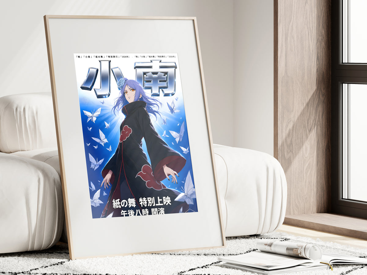 Naruto Konan Silver Chrome Paper Wings Anime Poster — i01462