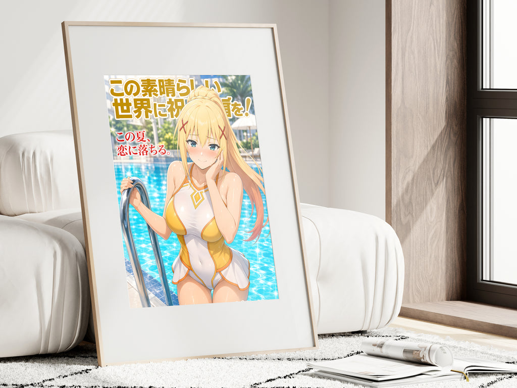 KonoSuba Darkness Golden Pool Summer Anime Poster — i01462