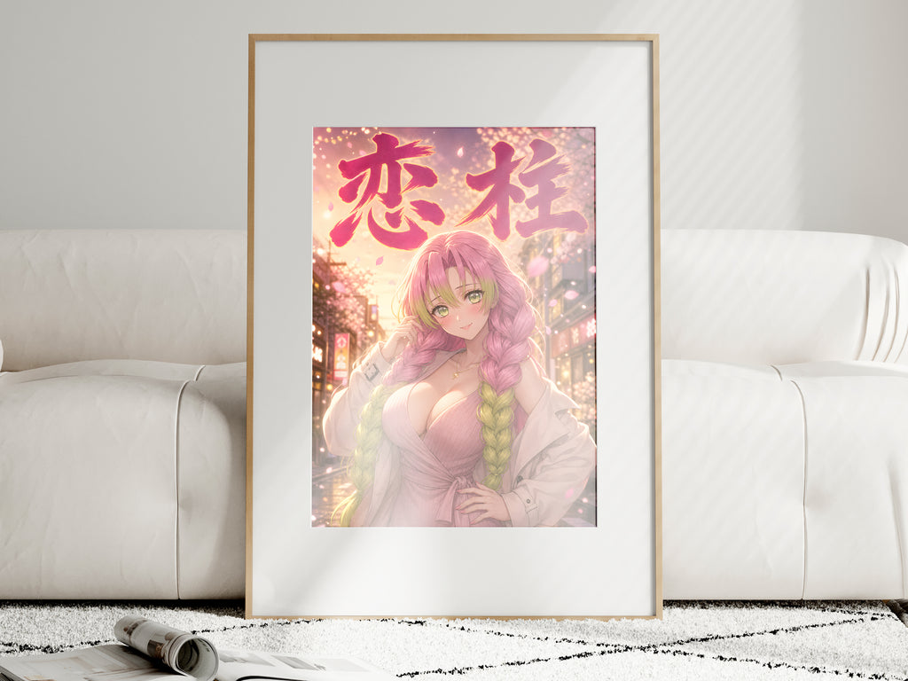 Mitsuri fashion anime poster — sofa frame mockup