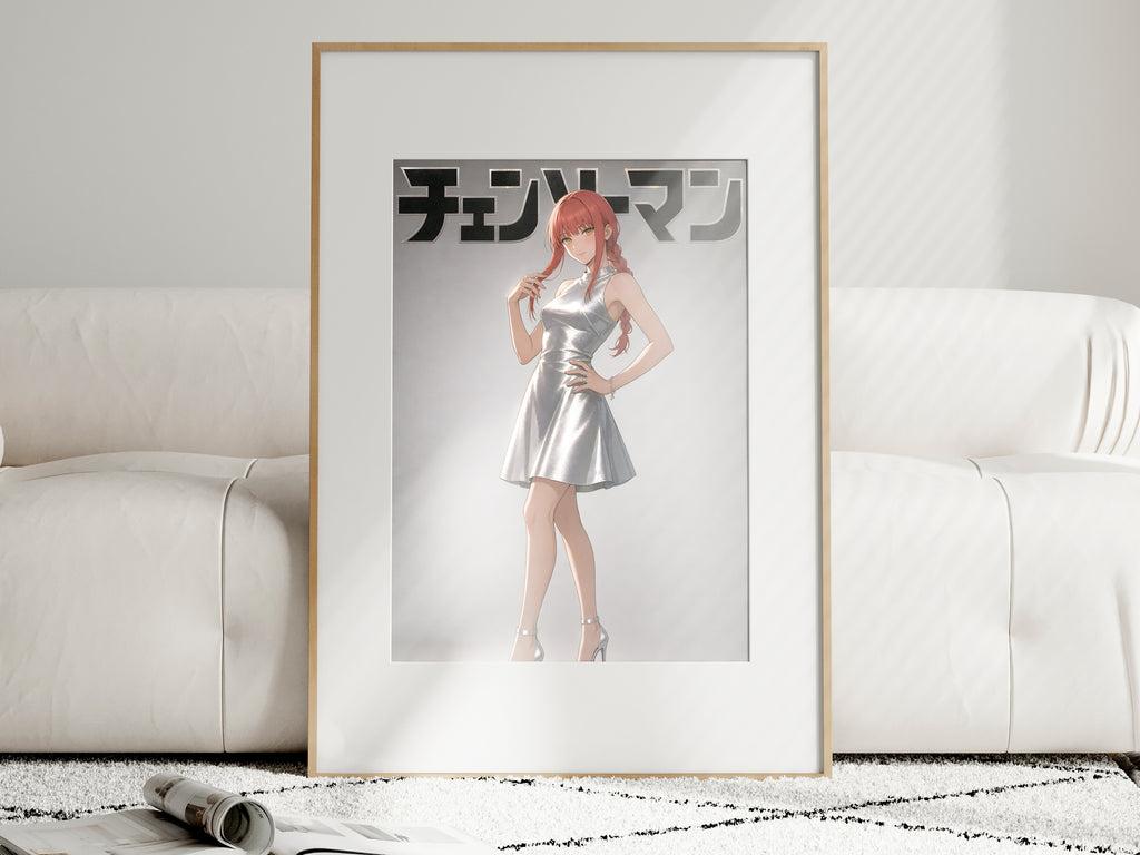 Chainsaw Man Makima Silver Dress Editorial Anime Poster — i01463