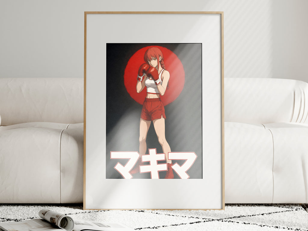 Chainsaw Man Makima Retro Boxing Portrait Anime Poster — i01463