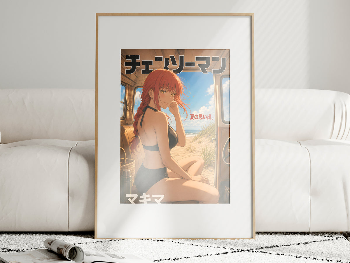 Chainsaw Man Makima Sunlit Train Window Anime Poster — i01463
