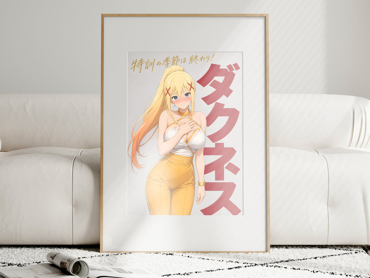 KonoSuba Darkness Golden Trouser Portrait Anime Poster — i01463