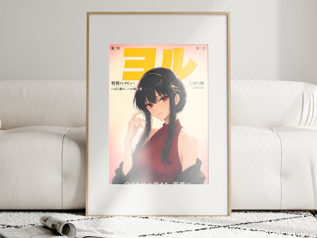 Spy x Family Yor Forger Burgundy Magazine Portrait Anime Poster — i01463