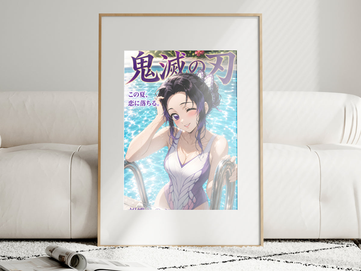 Demon Slayer Shinobu Butterfly Poolside Anime Poster — i01463