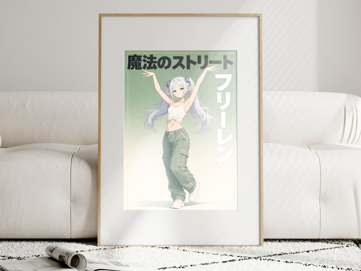 Frieren Green Cargo Streetwear Anime Poster — i01463