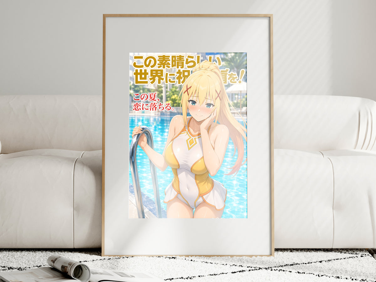 KonoSuba Darkness Golden Pool Summer Anime Poster — i01463