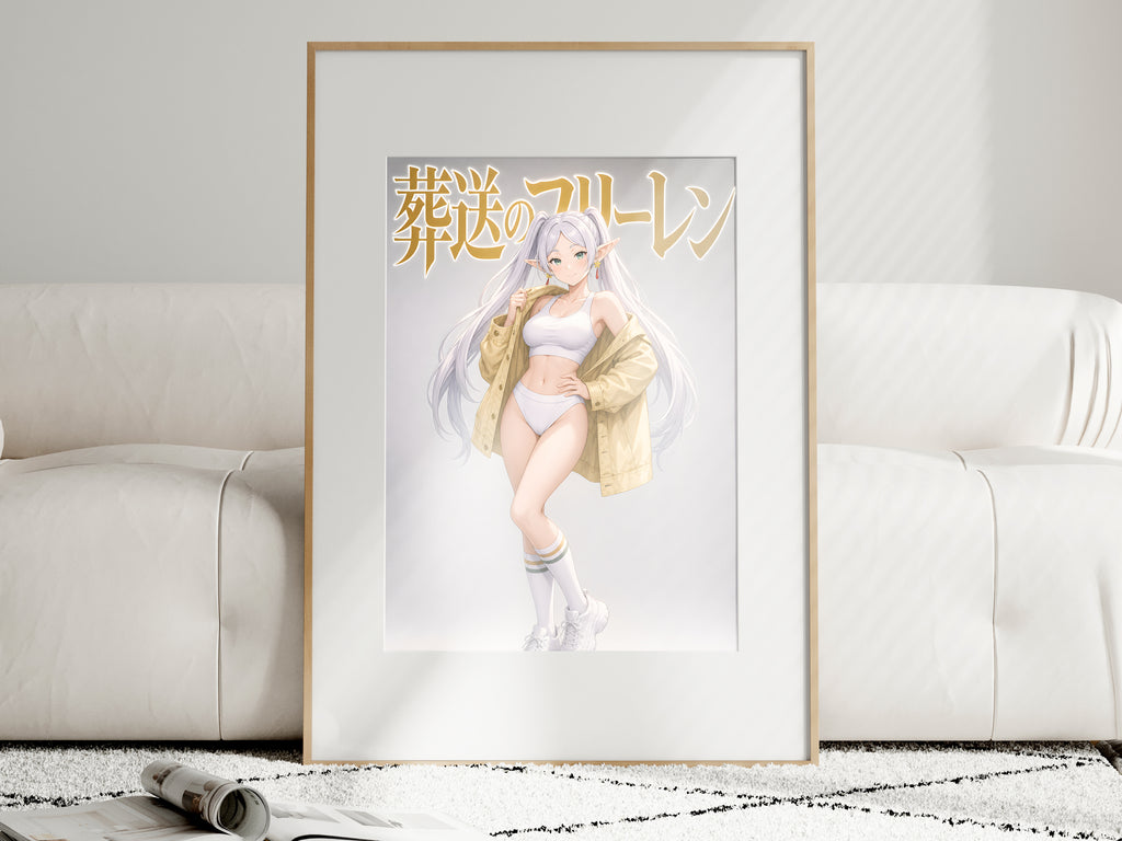 Frieren Gold Jacket Athletic Anime Poster — i01463