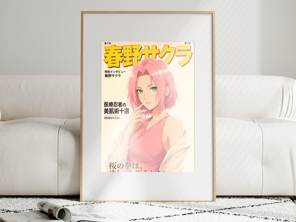 Naruto Sakura Pink Magazine Cover Anime Poster — i01463