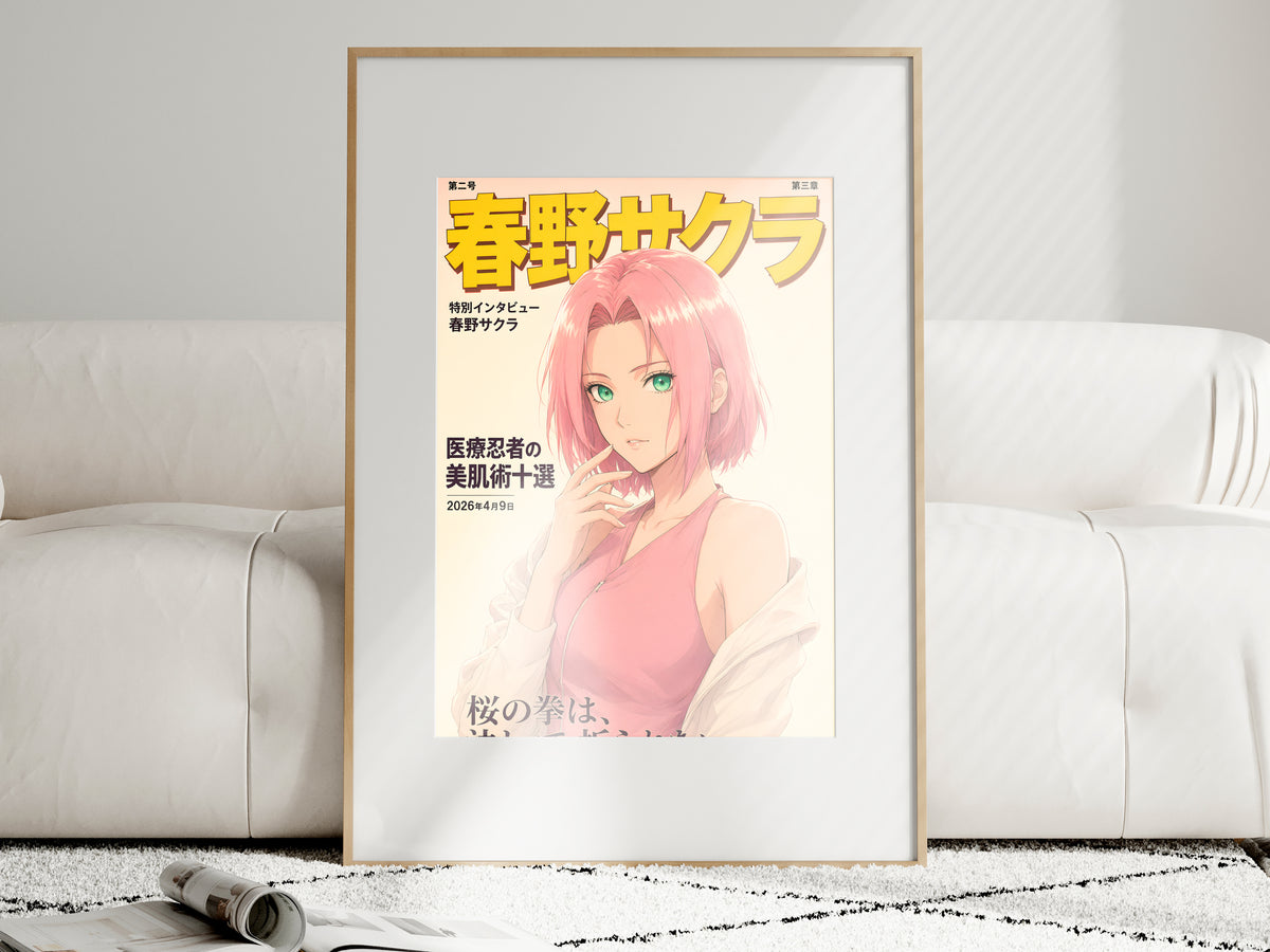 Naruto Sakura Pink Magazine Cover Anime Poster — i01463
