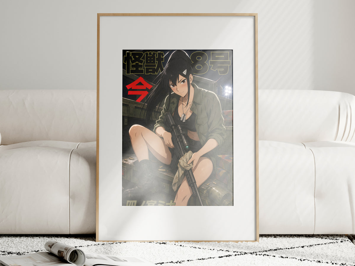 Kaiju No. 8 Mina Ashiro Night Rifle Editorial Anime Poster — i01463