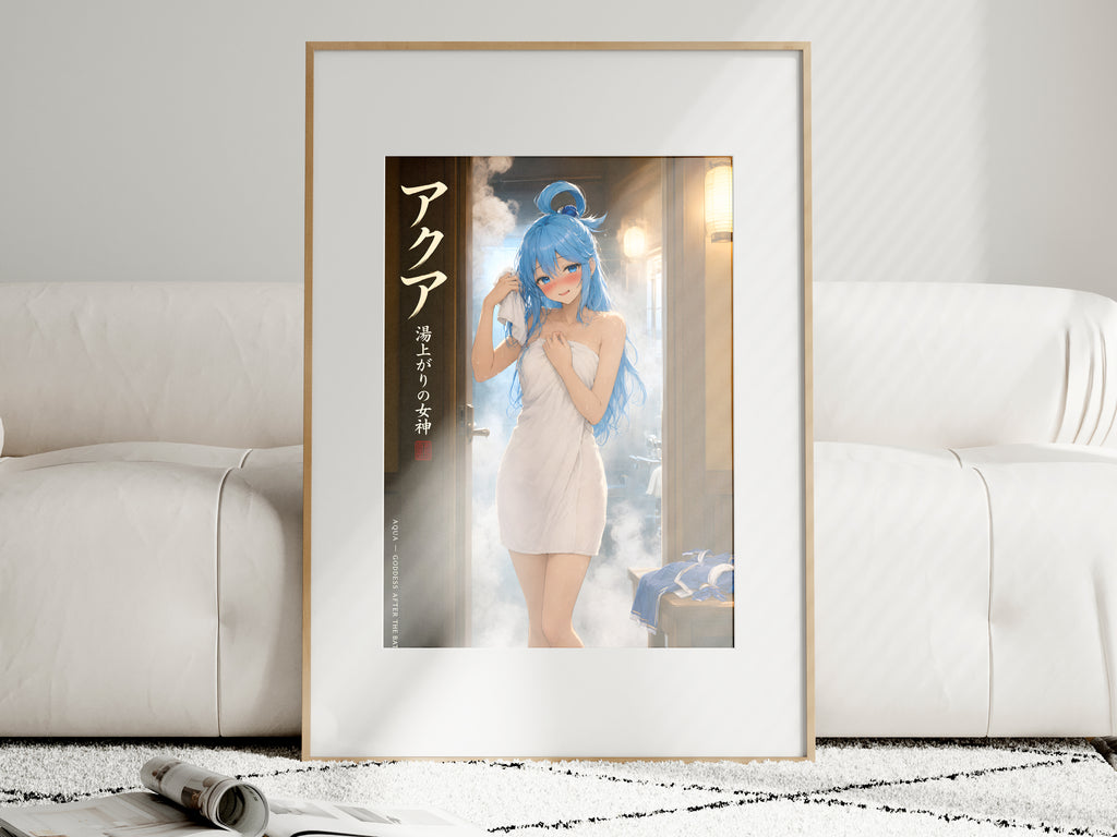KonoSuba Aqua Steamy Bath Towel Anime Poster — i01463
