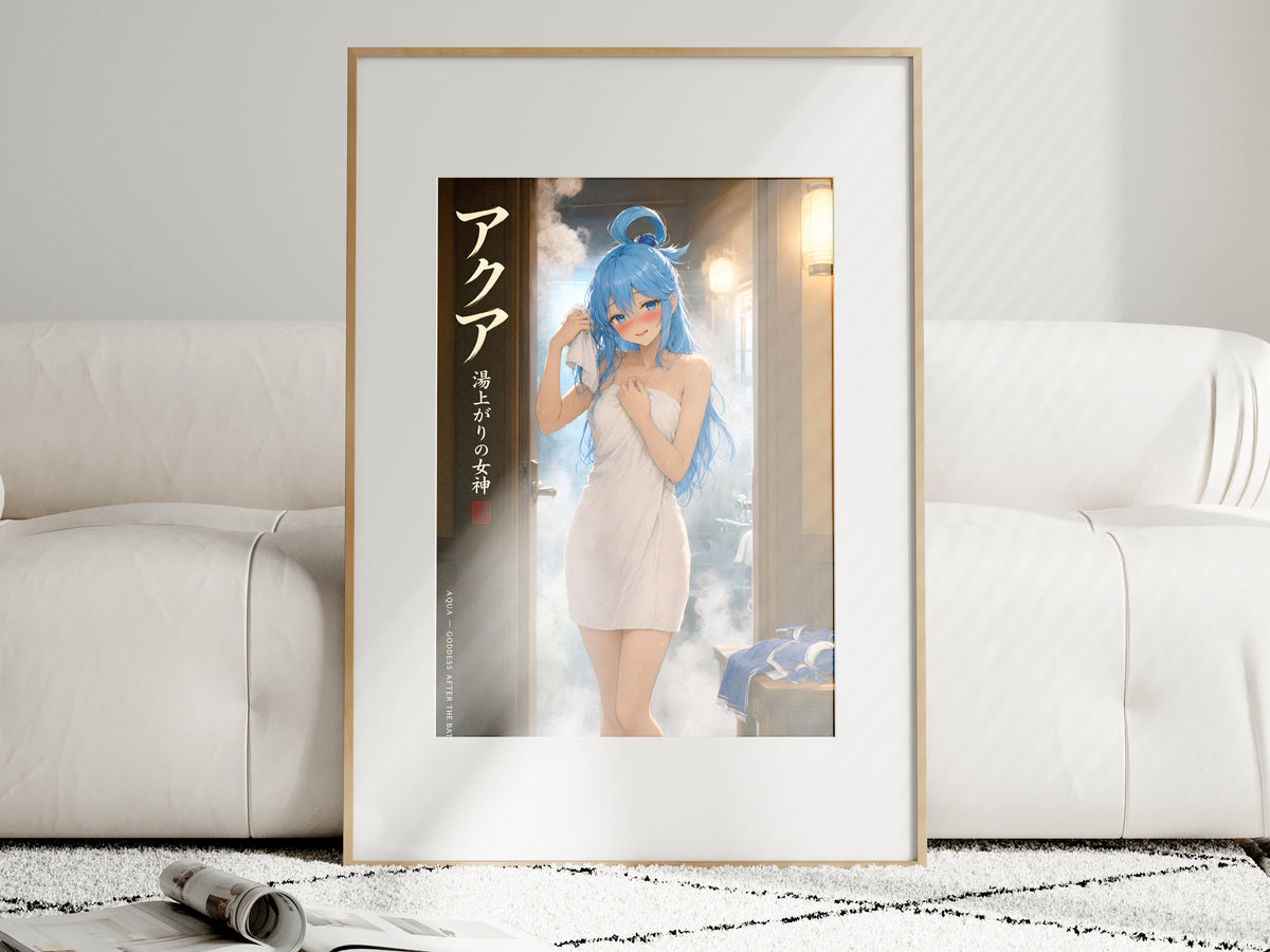 KonoSuba Aqua Steamy Bath Towel Anime Poster — i01463