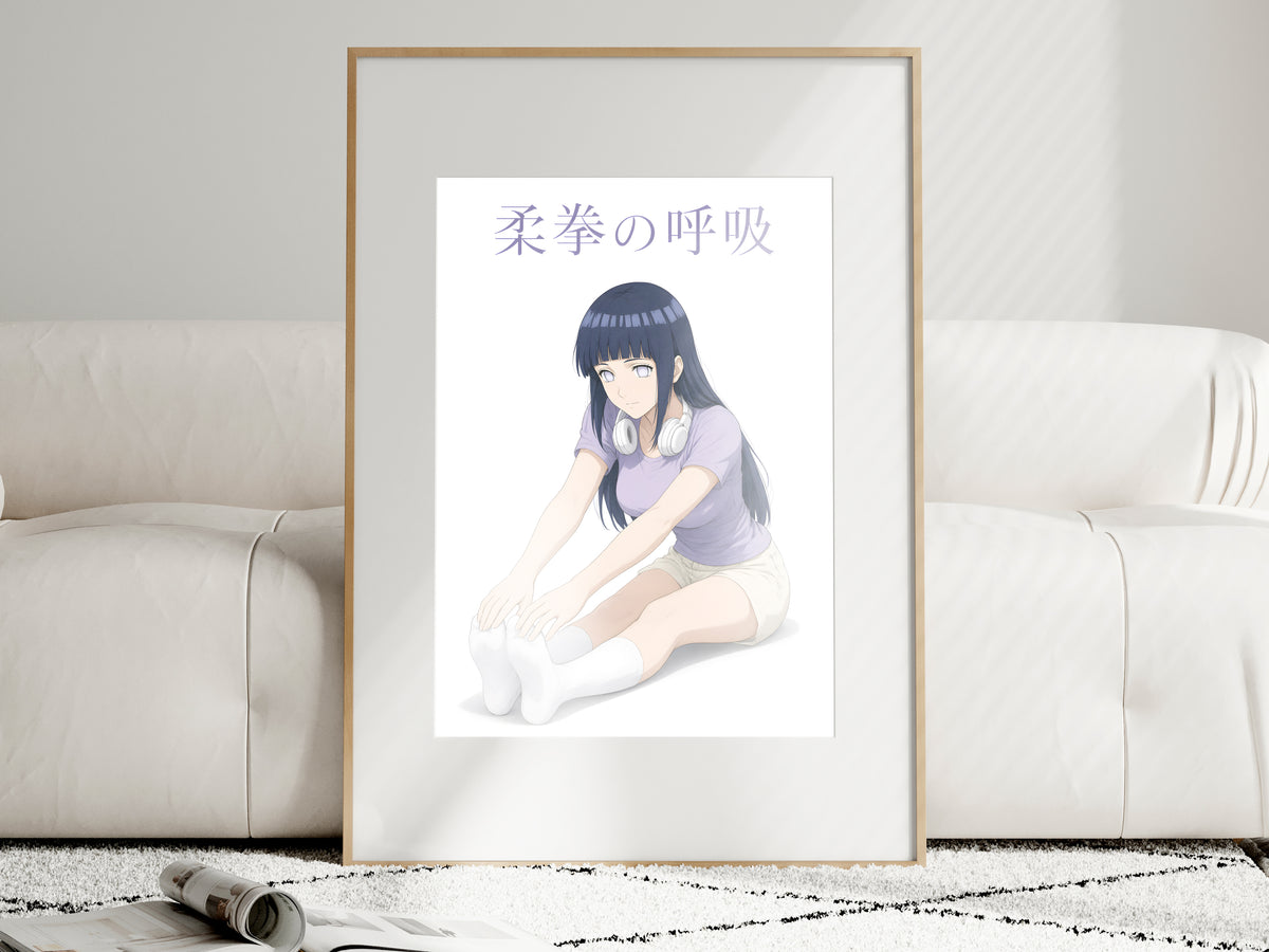 Naruto Hinata Lavender Seated Stretch Anime Poster — i01463