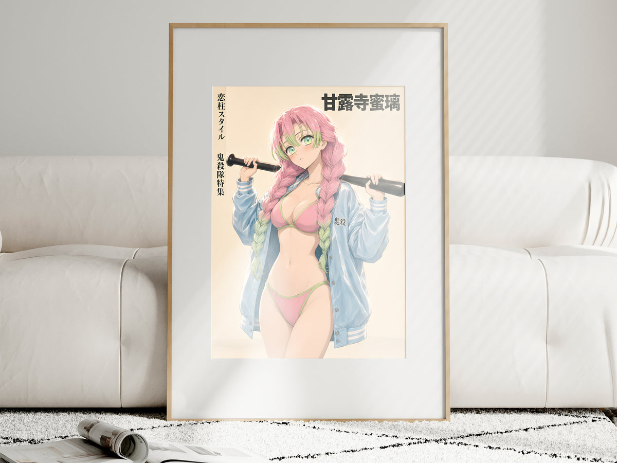Demon Slayer Mitsuri Varsity Style Anime Poster — i01463