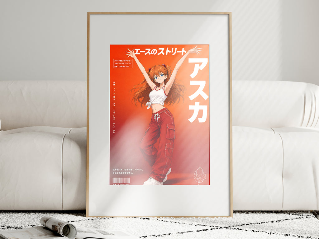 Evangelion Asuka Red Streetwear Anime Poster — i01463