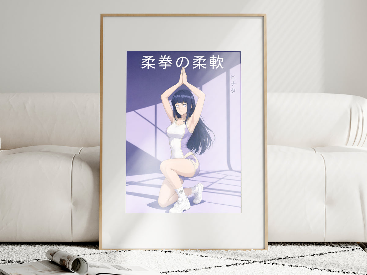Naruto Hinata Lavender Kneeling Stretch Anime Poster — i01463