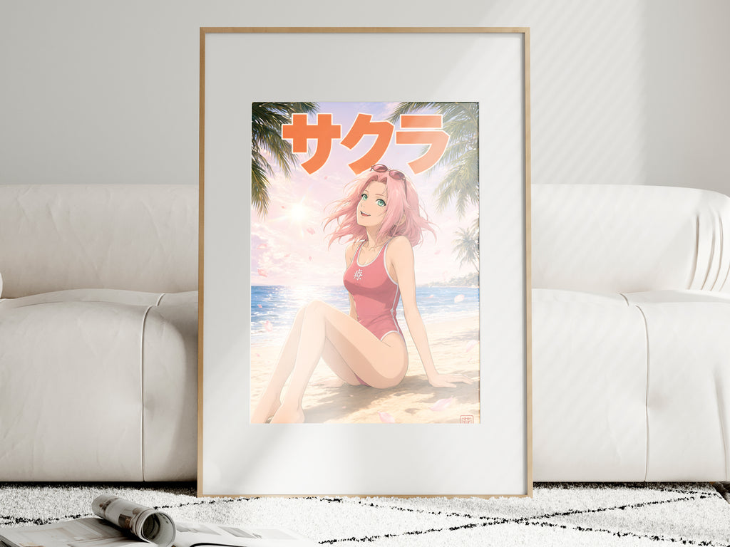 Naruto Sakura Tropical Beach Anime Poster — i01463