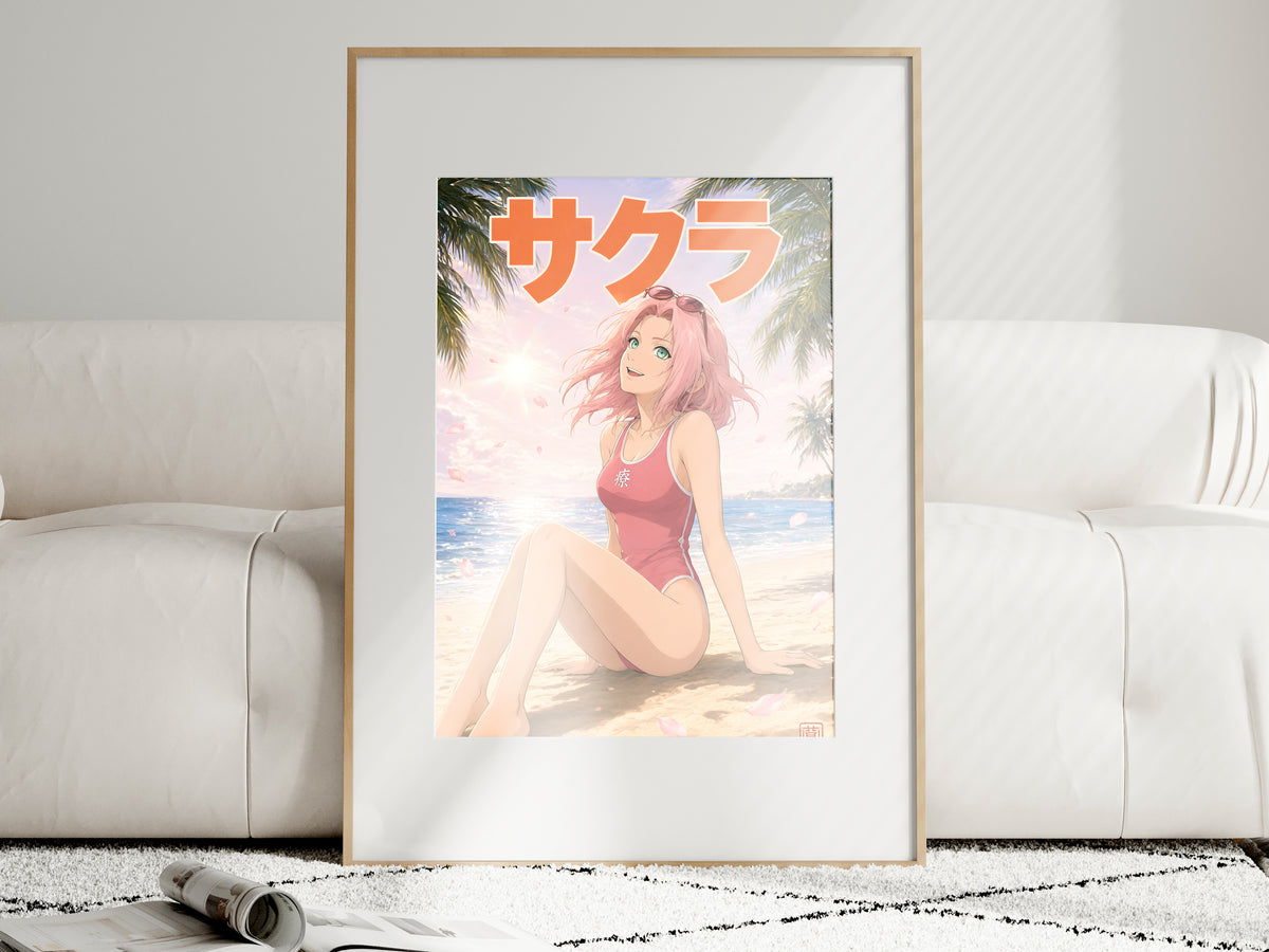 Naruto Sakura Tropical Beach Anime Poster — i01463
