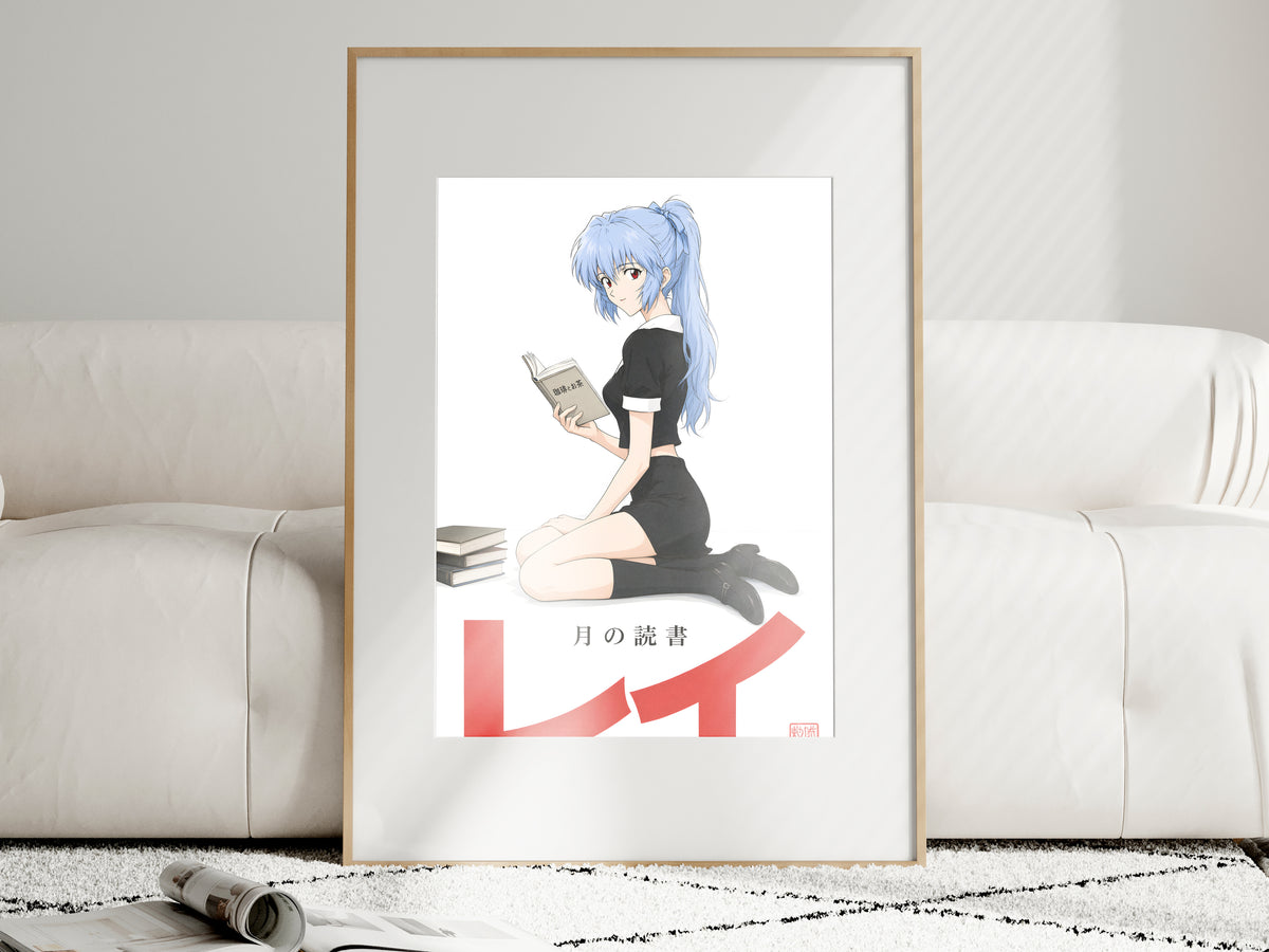 Evangelion Rei Reading Editorial Anime Poster — i01463