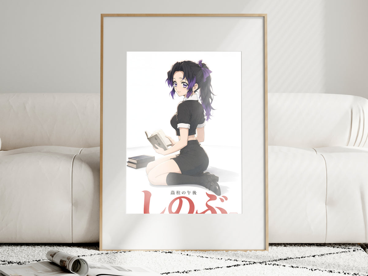 Demon Slayer Shinobu Reading Editorial Anime Poster — i01463