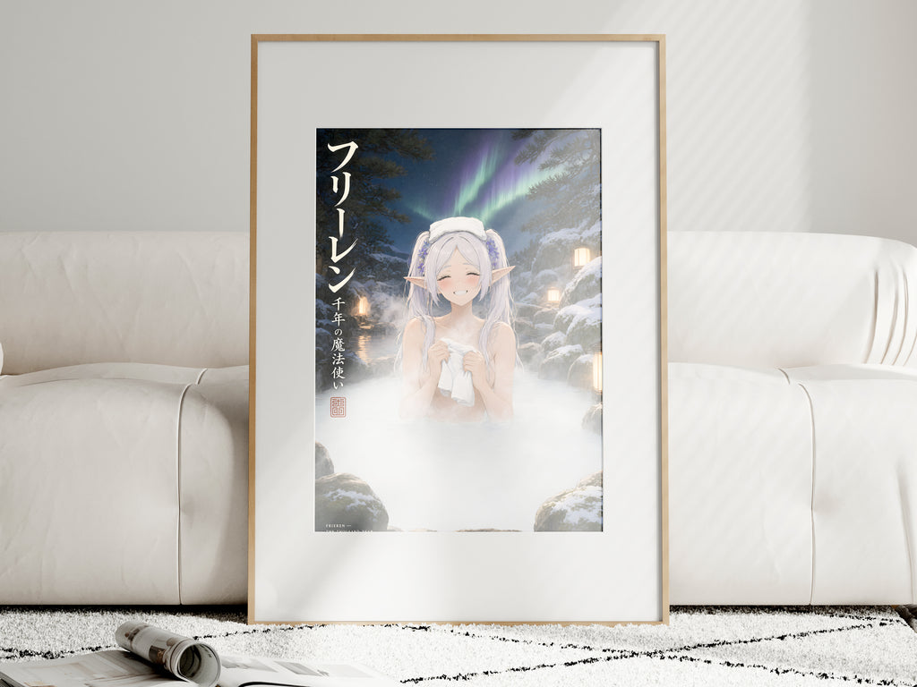 Frieren Aurora Stone Onsen Anime Poster — i01463