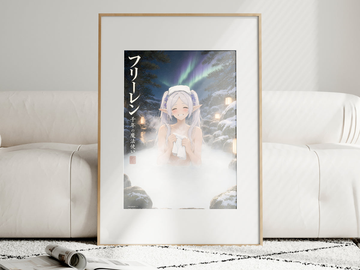 Frieren Aurora Stone Onsen Anime Poster — i01463