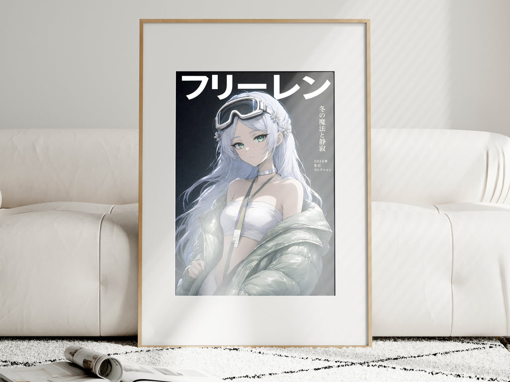 Frieren Puffer Jacket and Goggles Anime Poster — i01463