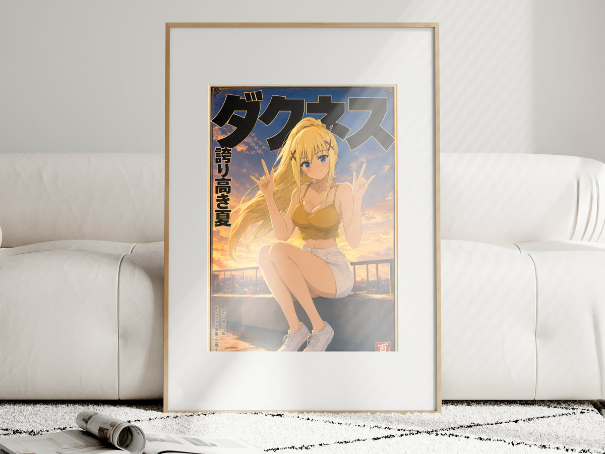 KonoSuba Darkness Golden Rooftop Portrait Anime Poster — i01463
