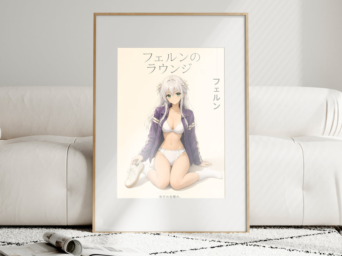 Frieren Silver-Haired Lounge Fashion Anime Poster — i01463