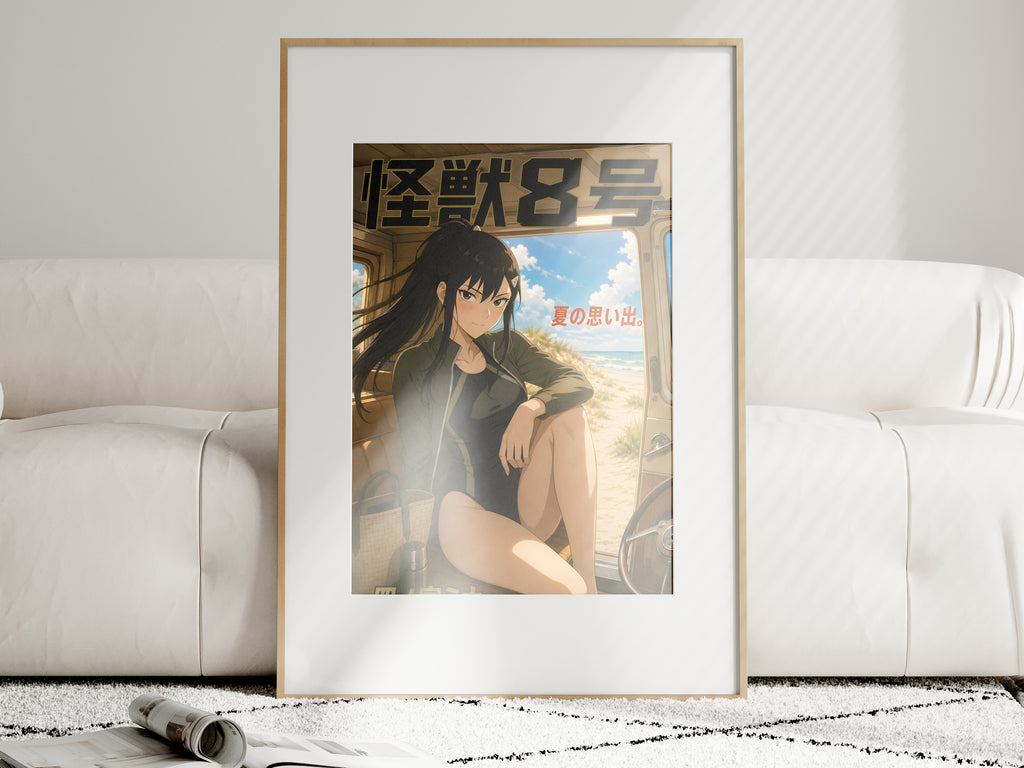 Kaiju No. 8 Mina Ashiro Sunlit Train Window Anime Poster — i01463