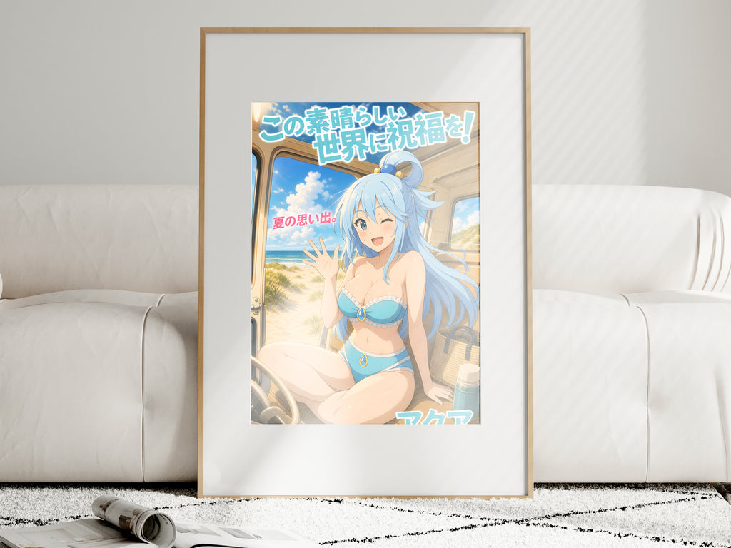 KonoSuba Aqua Beach Camper Summer Anime Poster — i01463