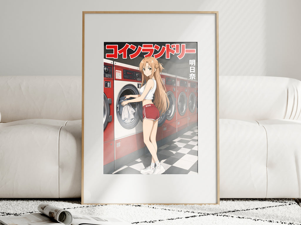 Sword Art Online Asuna Red Coin Laundry Anime Poster — i01463