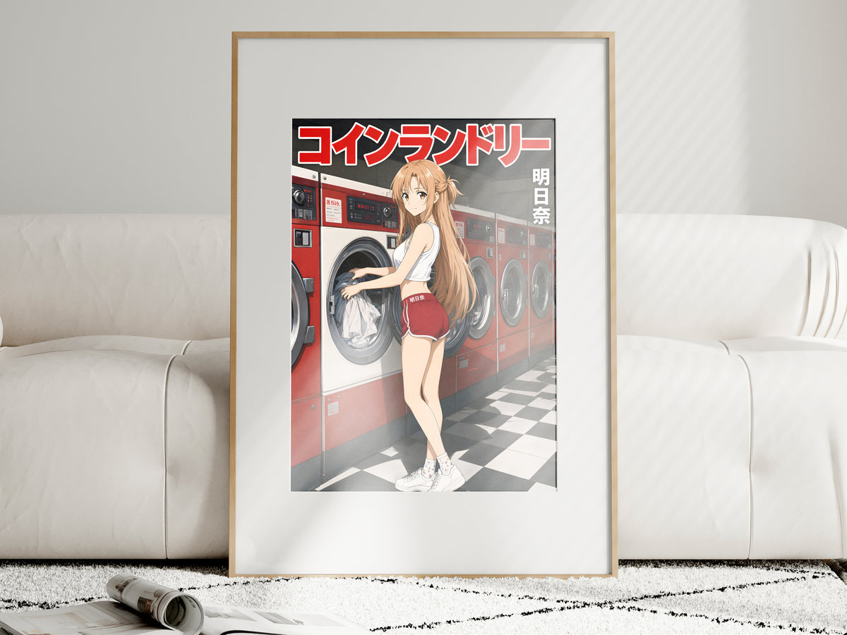 Sword Art Online Asuna Red Coin Laundry Anime Poster — i01463