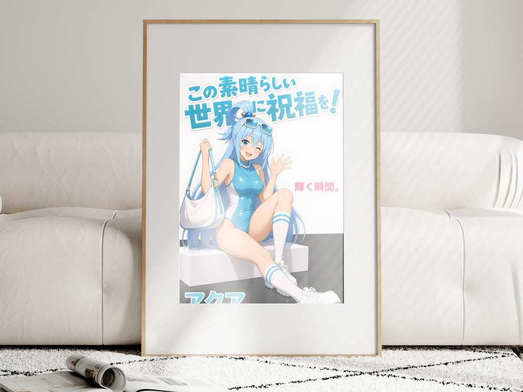 KonoSuba Aqua Blue Summer Streetwear Anime Poster — i01463