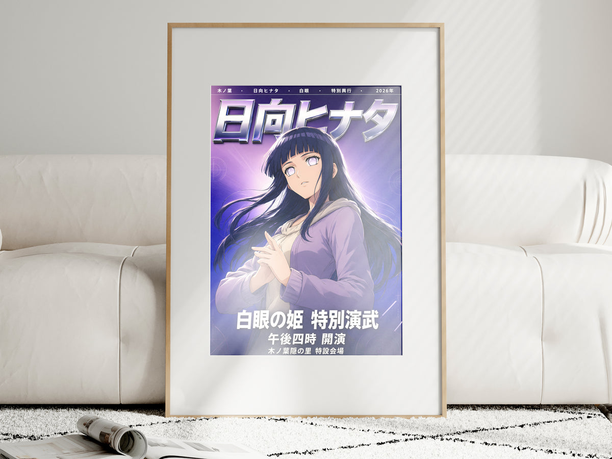 Naruto Hinata Purple Chrome Portrait Anime Poster — i01463