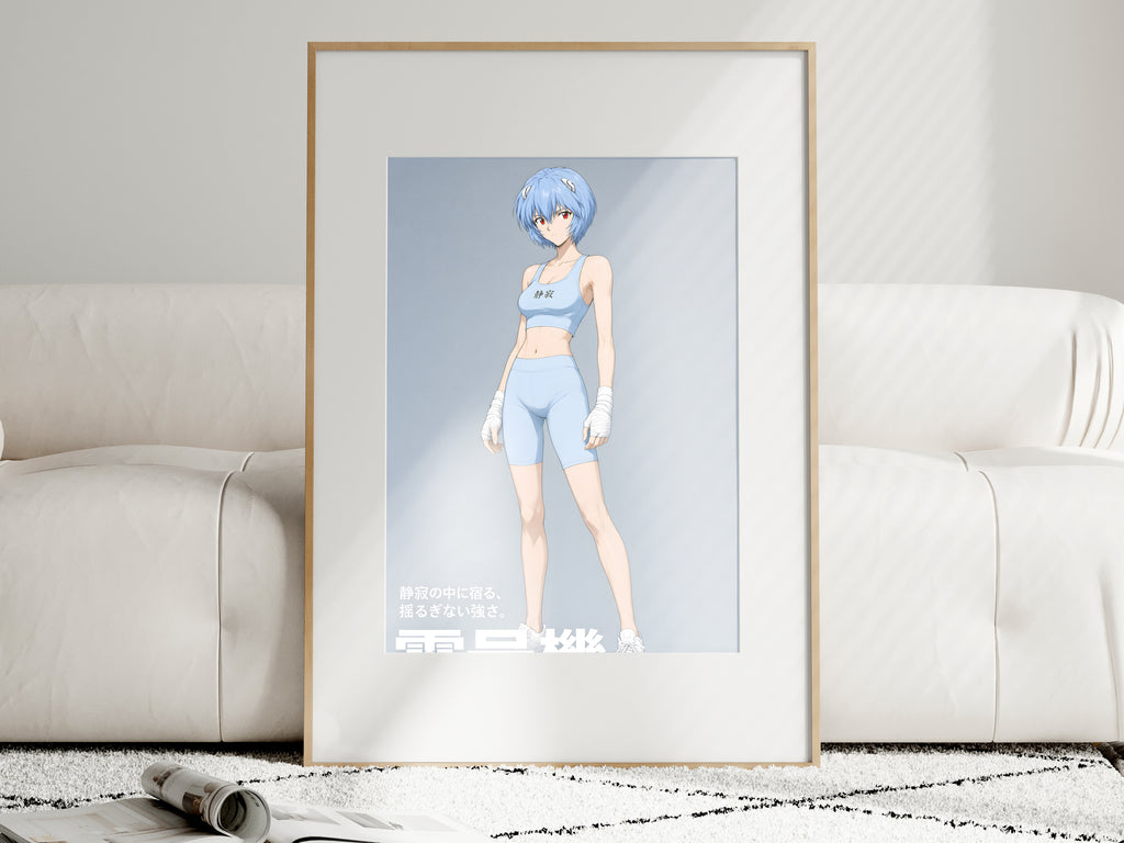 Evangelion Rei Blue Athletic Portrait Anime Poster — i01463