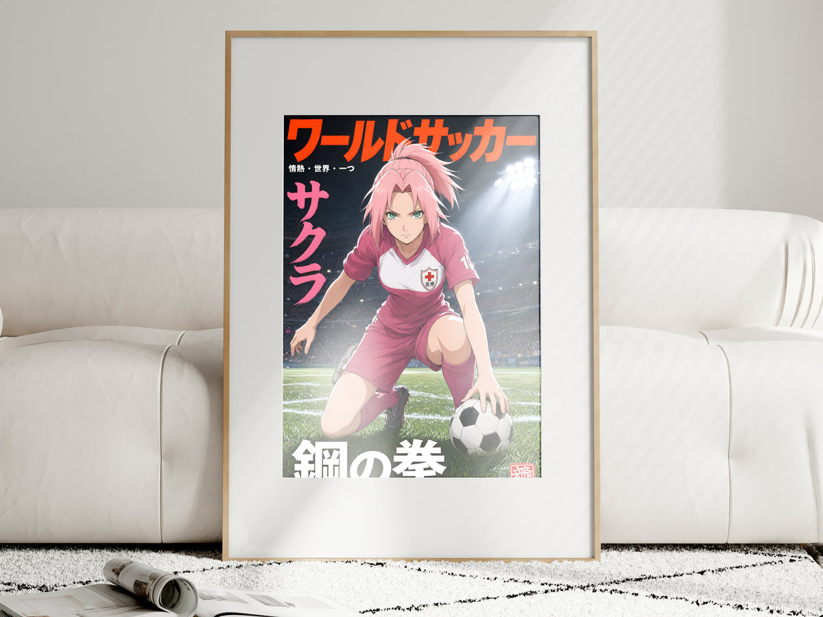 Naruto Sakura Football Cover Anime Poster — i01463