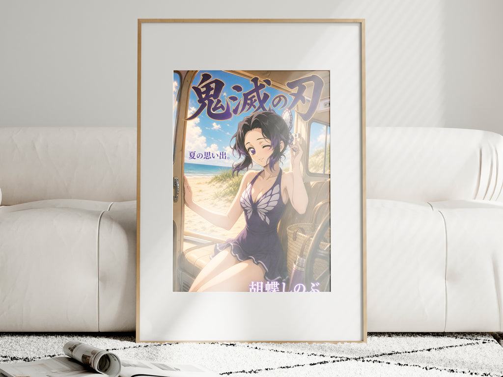 Demon Slayer Shinobu Summer Train Window Anime Poster — i01463