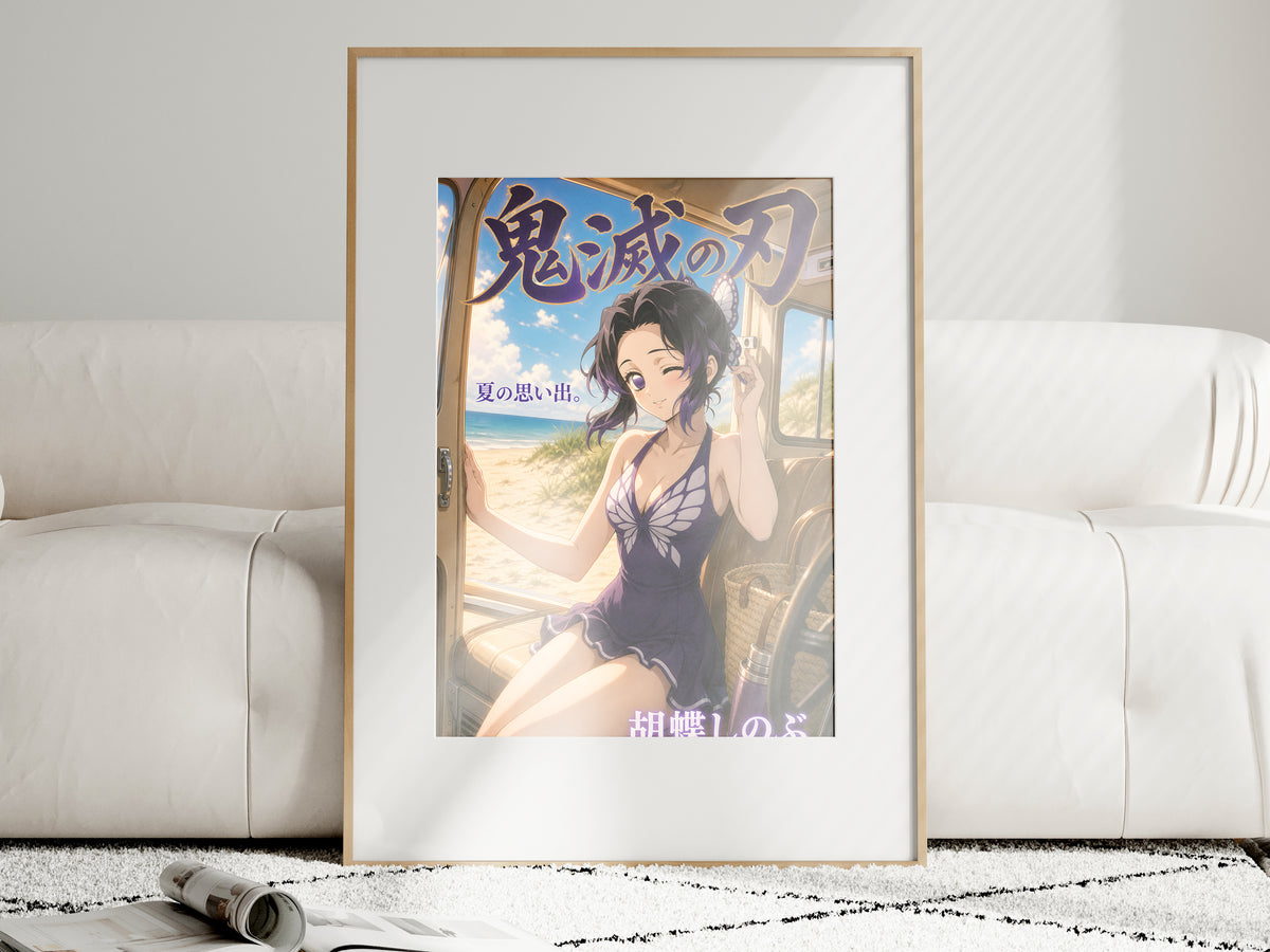 Demon Slayer Shinobu Summer Train Window Anime Poster — i01463