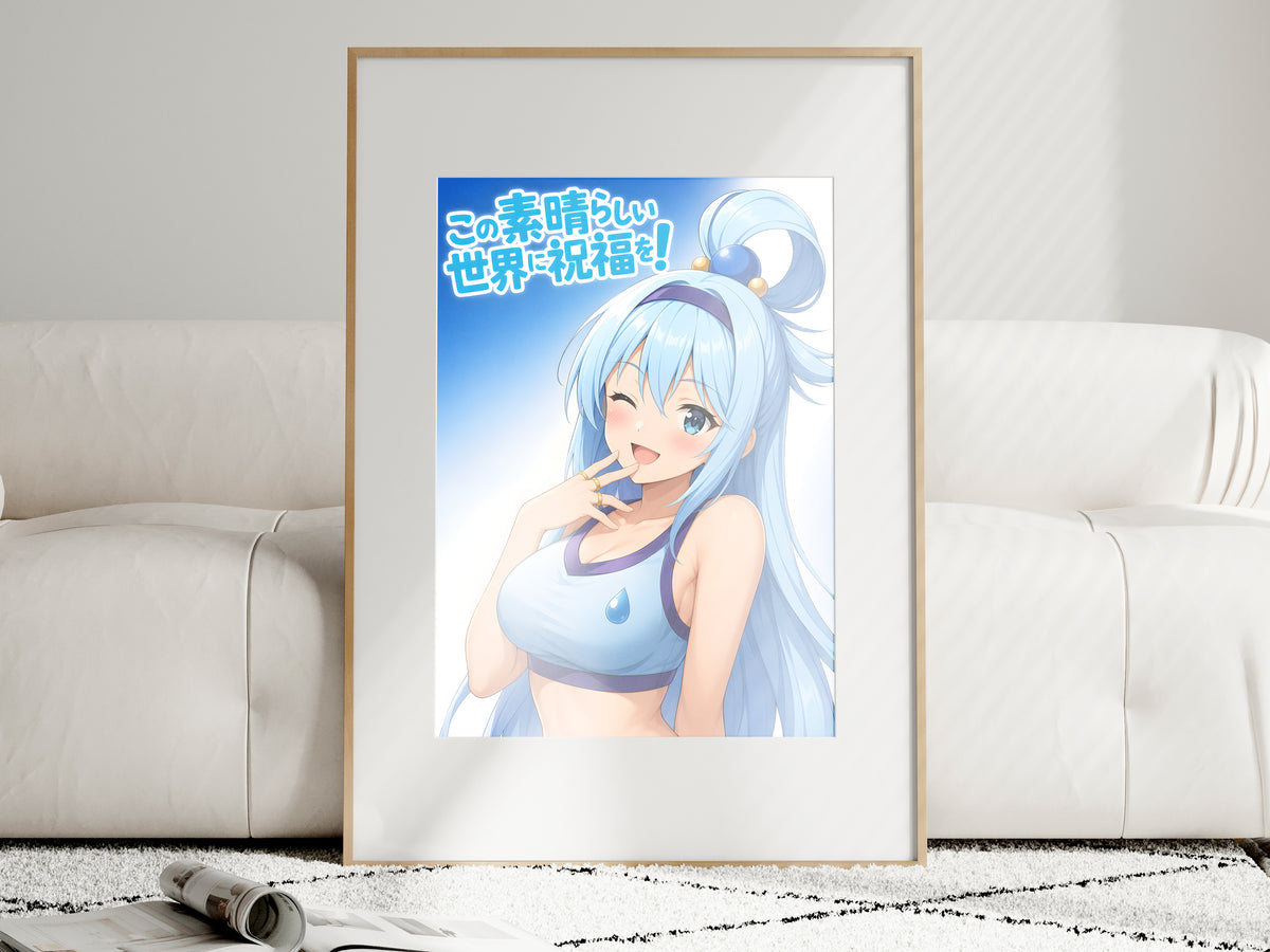 KonoSuba Aqua Blue Studio Wink Anime Poster — i01463