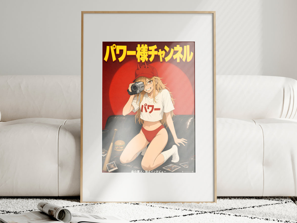 Chainsaw Man Power Retro Camcorder Portrait Anime Poster — i01463